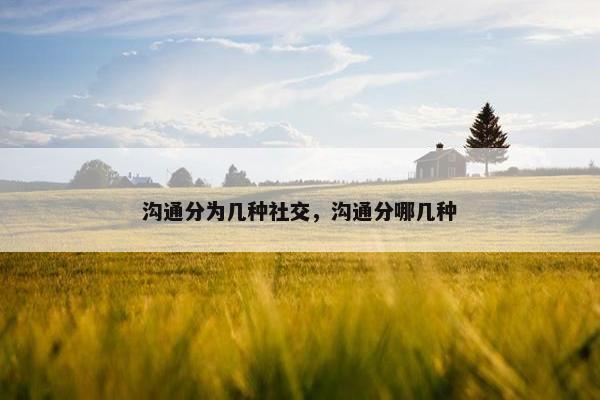 沟通分为几种社交，沟通分哪几种