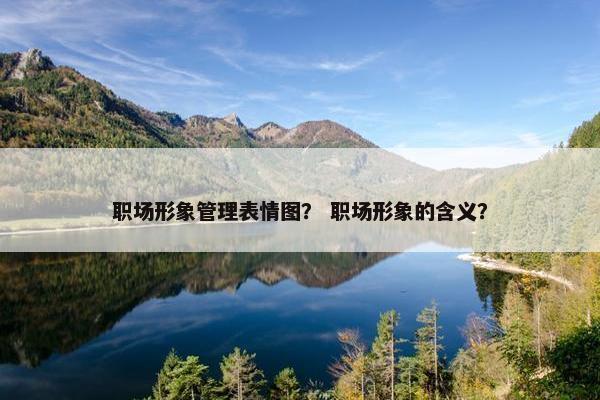 职场形象管理表情图？ 职场形象的含义？