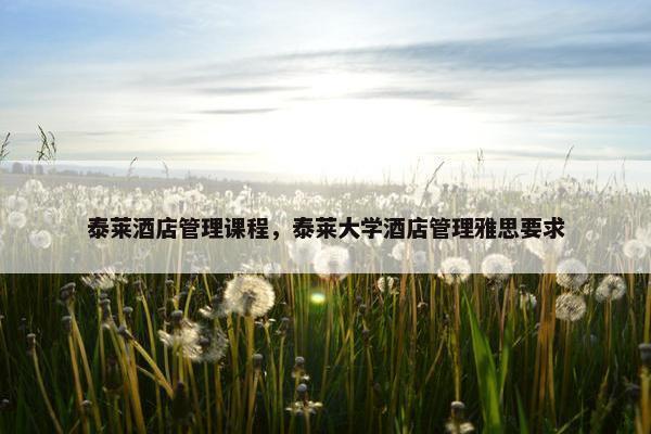 泰莱酒店管理课程，泰莱大学酒店管理雅思要求