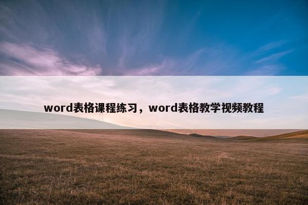 word表格课程练习，word表格教学视频教程
