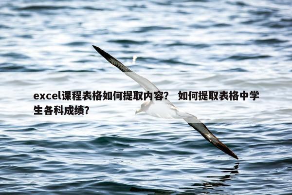 excel课程表格如何提取内容？ 如何提取表格中学生各科成绩？