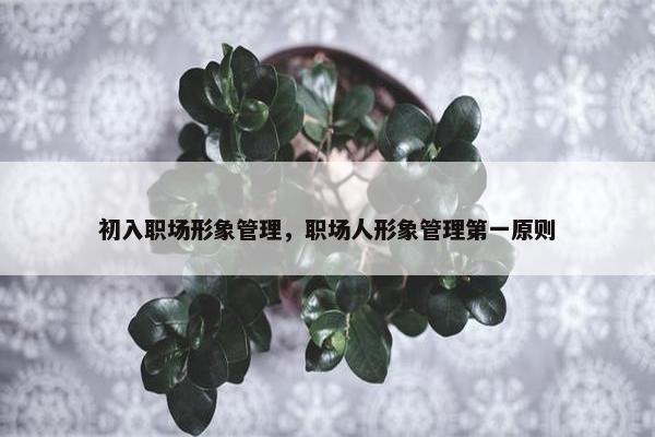 初入职场形象管理，职场人形象管理第一原则