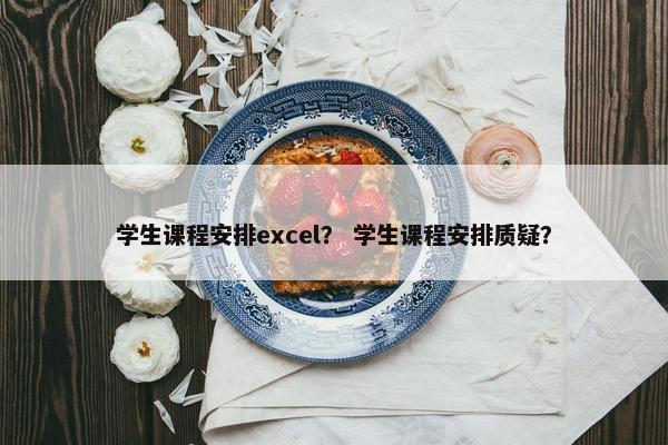 学生课程安排excel？ 学生课程安排质疑？