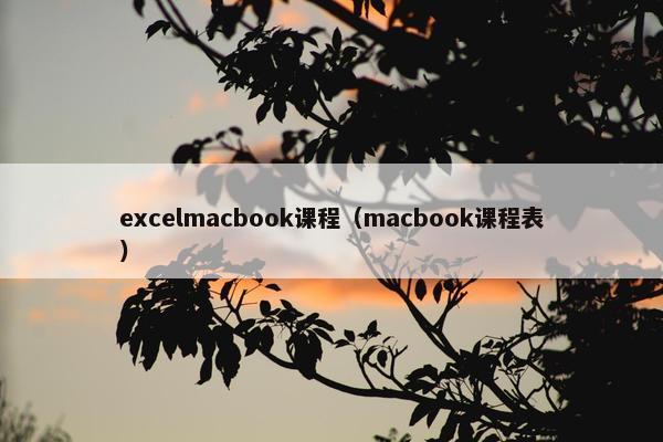 excelmacbook课程（macbook课程表）