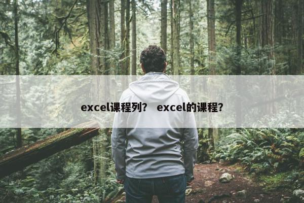 excel课程列？ excel的课程？