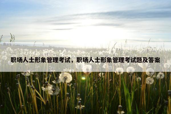 职场人士形象管理考试，职场人士形象管理考试题及答案