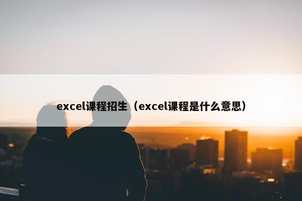 excel课程招生（excel课程是什么意思）
