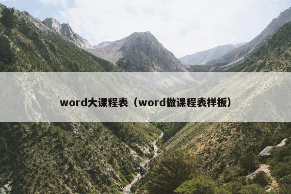 word大课程表（word做课程表样板）