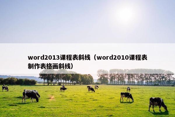 word2013课程表斜线（word2010课程表制作表格画斜线）