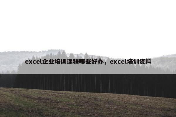 excel企业培训课程哪些好办，excel培训资料