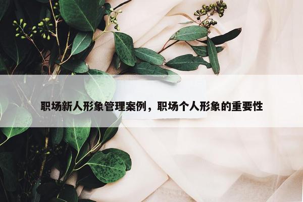 职场新人形象管理案例，职场个人形象的重要性