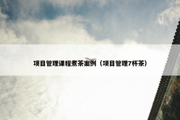 项目管理课程煮茶案例（项目管理7杯茶）