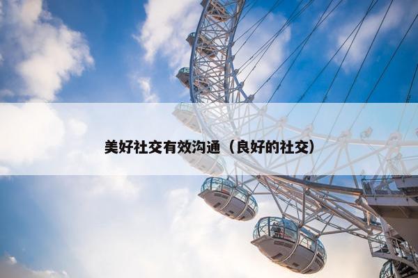 美好社交有效沟通（良好的社交）