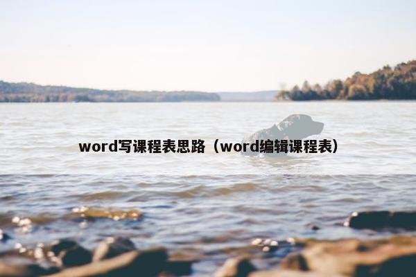 word写课程表思路（word编辑课程表）