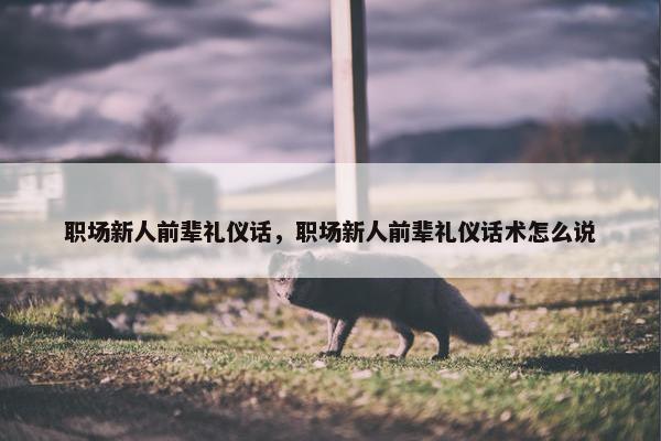 职场新人前辈礼仪话，职场新人前辈礼仪话术怎么说