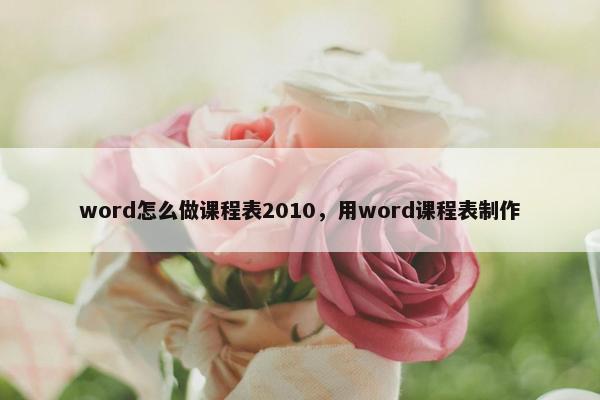word怎么做课程表2010，用word课程表制作