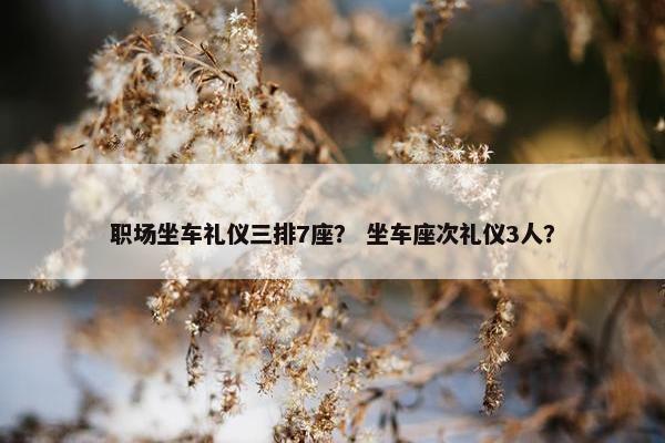 职场坐车礼仪三排7座？ 坐车座次礼仪3人？