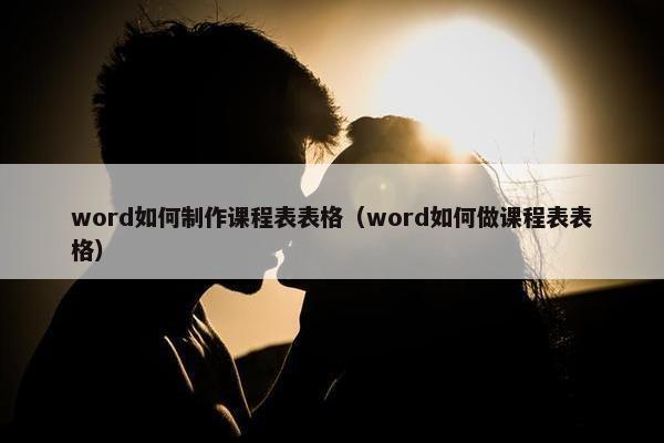 word如何制作课程表表格（word如何做课程表表格）