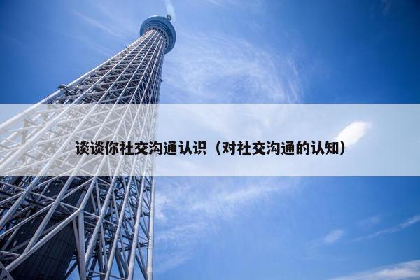 谈谈你社交沟通认识（对社交沟通的认知）