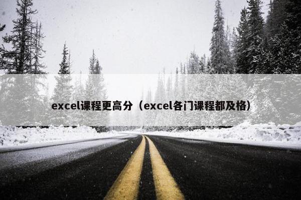 excel课程更高分（excel各门课程都及格）