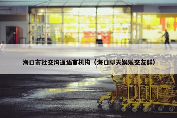 海口市社交沟通语言机构（海口聊天娱乐交友群）