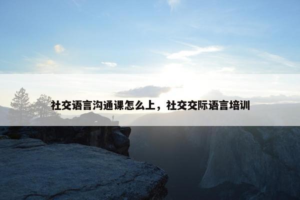社交语言沟通课怎么上，社交交际语言培训