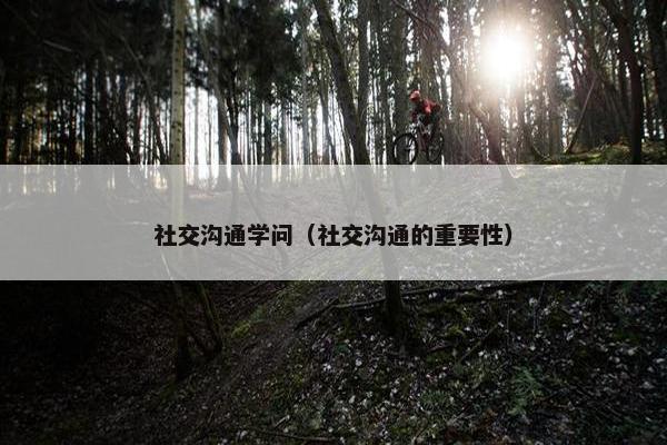 社交沟通学问（社交沟通的重要性）
