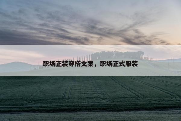 职场正装穿搭文案，职场正式服装