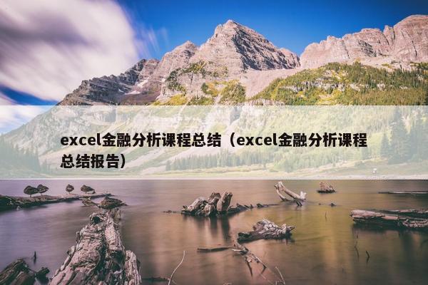 excel金融分析课程总结（excel金融分析课程总结报告）
