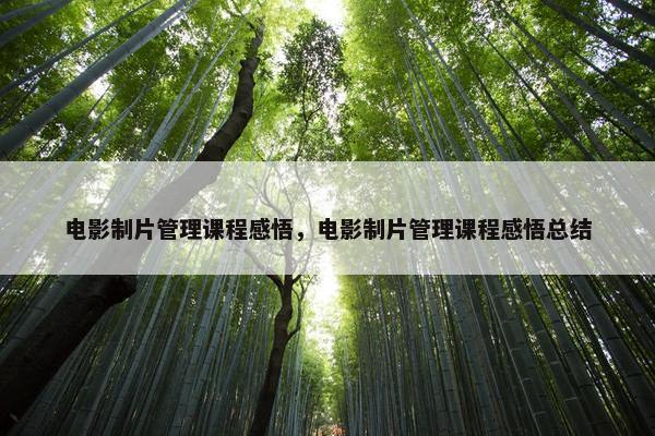 电影制片管理课程感悟，电影制片管理课程感悟总结