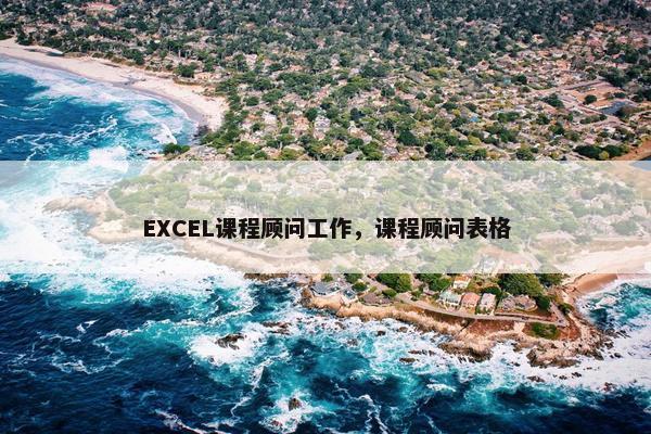 EXCEL课程顾问工作，课程顾问表格