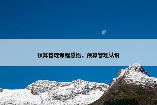 预算管理课程感悟，预算管理认识