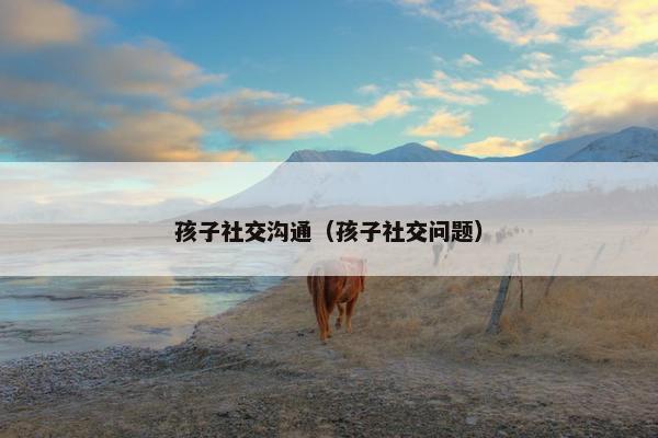 孩子社交沟通（孩子社交问题）