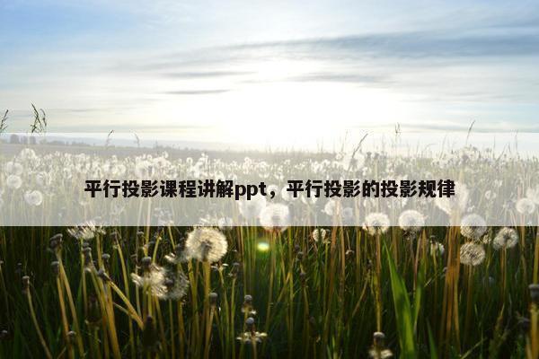 平行投影课程讲解ppt，平行投影的投影规律