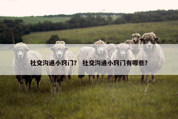 社交沟通小窍门？ 社交沟通小窍门有哪些？