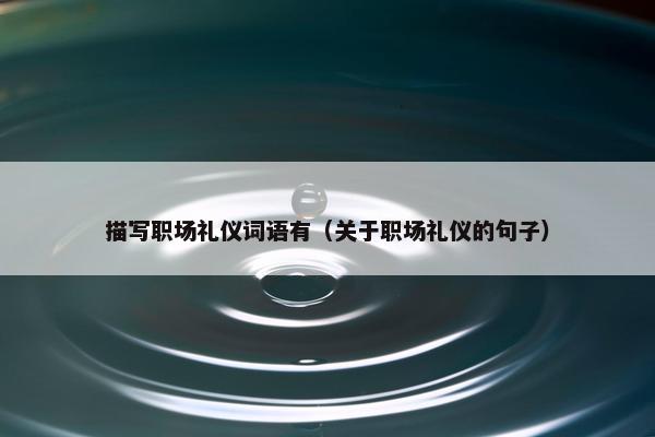 描写职场礼仪词语有（关于职场礼仪的句子）