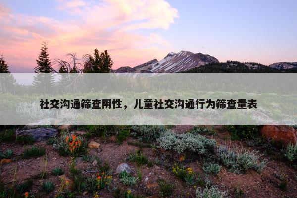 社交沟通筛查阴性，儿童社交沟通行为筛查量表