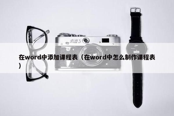 在word中添加课程表（在word中怎么制作课程表）