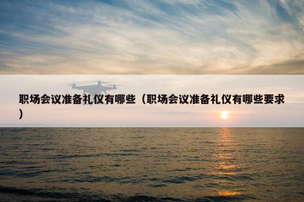 职场会议准备礼仪有哪些（职场会议准备礼仪有哪些要求）