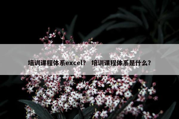 培训课程体系excel？ 培训课程体系是什么？