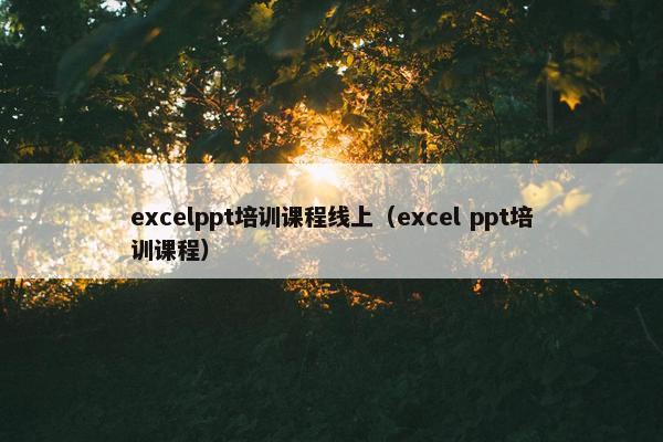 excelppt培训课程线上（excel ppt培训课程）