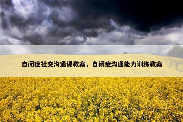 自闭症社交沟通课教案，自闭症沟通能力训练教案