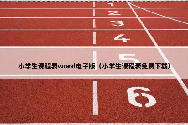 小学生课程表word电子版（小学生课程表免费下载）