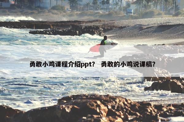 勇敢小鸡课程介绍ppt？ 勇敢的小鸡说课稿？