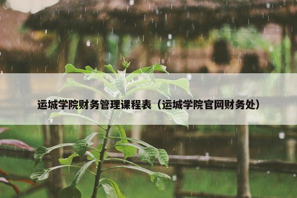 运城学院财务管理课程表（运城学院官网财务处）