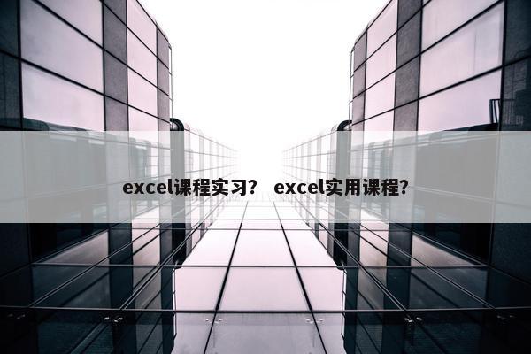 excel课程实习？ excel实用课程？