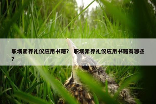 职场素养礼仪应用书籍？ 职场素养礼仪应用书籍有哪些？