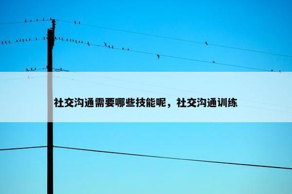 社交沟通需要哪些技能呢，社交沟通训练