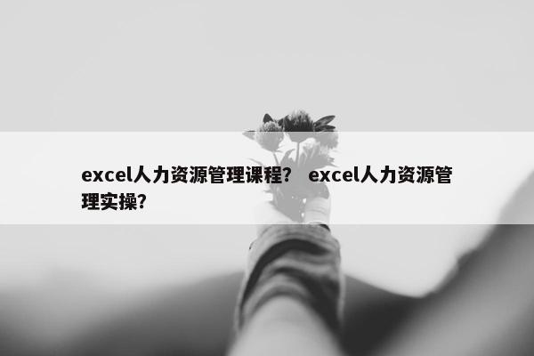excel人力资源管理课程？ excel人力资源管理实操？