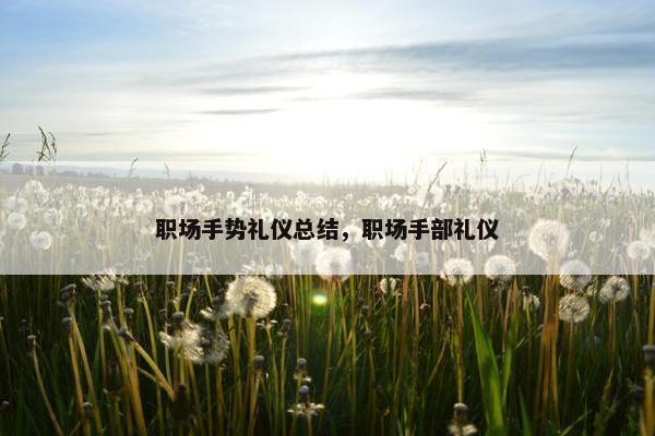 职场手势礼仪总结，职场手部礼仪
